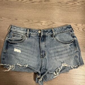 Urban Outfitters Blue Jean Shorts Distressed Cut-Off